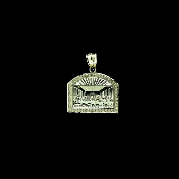 Real 10K Yellow Gold Large Apostles Last Supper Pendant - Picture 3 of 7